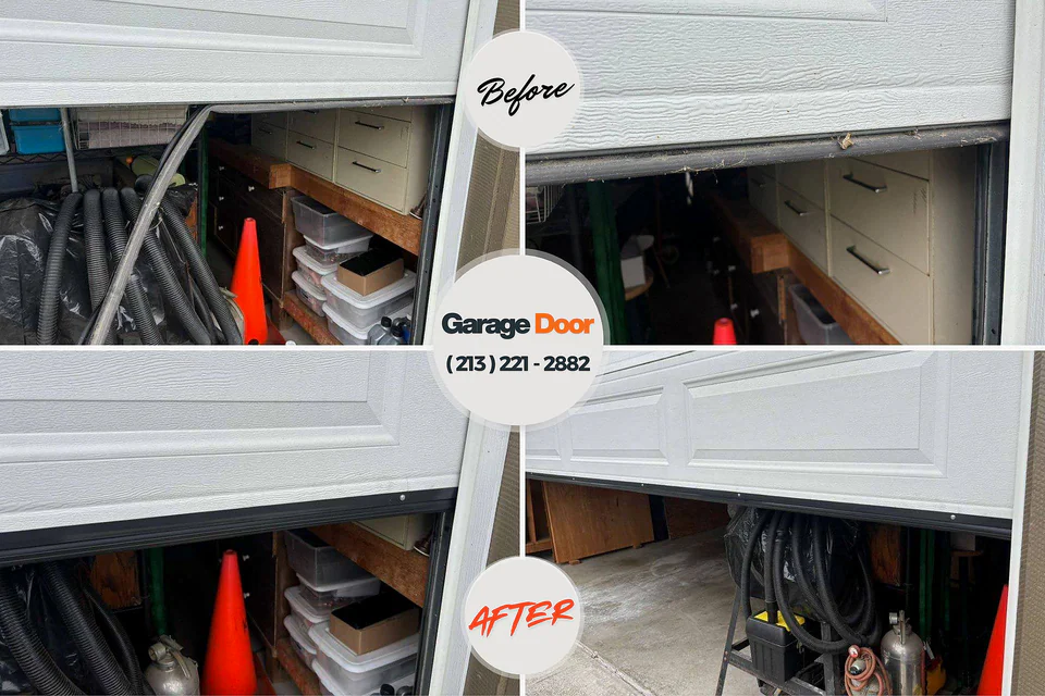 Before and after: garage door repair Gaffney, SC